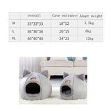 Winter Semi-Closed Warm & Velvet Round Pet Nest, M 33x33x33cm, L 36x36x36cm, XL 40x40x40cm