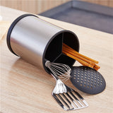 Stainless Steel Round Rotatable Chopsticks Cage Kitchen Tableware Storage Rack Chopstick Holder Drain Chopstick Holder, Round