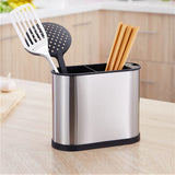 Stainless Steel Chopstick Holder Kitchen Household Tableware Storage Box Drain Cylinder, Square