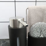 Soap Dispenser Kitchen Sink Steel Wire Ball Pot Brush Rag Storage Rack Set, Brush Rag Storage Rack Set