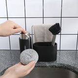 Soap Dispenser Kitchen Sink Steel Wire Ball Pot Brush Rag Storage Rack Set, Brush Rag Storage Rack Set