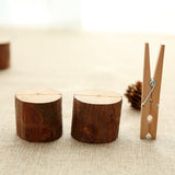 Wooden Stump Shape Wedding Party Reception Place Card Holder Stand Number Name Table Menu Picture Photo Clip Card Holder, Stump Shape Photo Clip