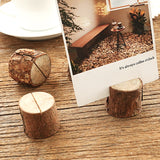 Wooden Stump Shape Wedding Party Reception Place Card Holder Stand Number Name Table Menu Picture Photo Clip Card Holder, Stump Shape Photo Clip