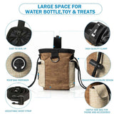 Outdoor Pet Training Bag Dog Training Pockets Pet Snack Storage Bag Pockets, Brown Waist Bag, Brown Waist Bag+Folding Bowl