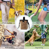 Outdoor Pet Training Bag Dog Training Pockets Pet Snack Storage Bag Pockets, Brown Waist Bag, Brown Waist Bag+Folding Bowl