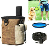 Outdoor Pet Training Bag Dog Training Pockets Pet Snack Storage Bag Pockets, Brown Waist Bag, Brown Waist Bag+Folding Bowl