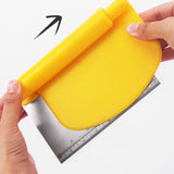 Stainless Steel Dough Cutter Scraper With Scale Cutter Baking Tools, 2 PCS  Noodle Cutter (Yellow)