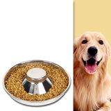 Pet Dog Food Bowl Dog Food Bowl Stainless Steel Slow Food Bowl Pet Supplies, 26cm, 30cm, 34cm