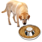 Pet Dog Food Bowl Dog Food Bowl Stainless Steel Slow Food Bowl Pet Supplies, 26cm, 30cm, 34cm