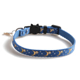 Pet Collar Webbing Cat Collar Star Moon with Pendant, 1x28cm