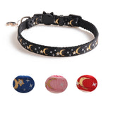 Pet Collar Webbing Cat Collar Star Moon with Pendant, 1x28cm