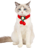 Pet Handmade Knitted Wool Cherry Cat Dog Collar Bib Adjustable Necklace, S 20-25cm, M 25-30cm