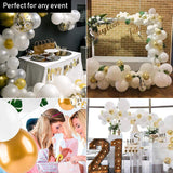 White Gold Party Theme Balloon Garland Set Birthday Wedding Decoration Balloon Set, White Gold Party Theme Balloon