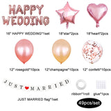 Wedding Decoration Arrangement Set 16 Inch Happy Wedding Rose Gold Letter Balloon Decoration, Wedding Decoration Set