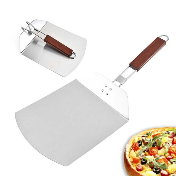 Stainless Steel Folding Pizza Spatula Square Cake Transfer Spatula Baking Tools, 57x24cm