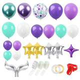 Golden Square Piece Confetti Balloon Set Ocean Theme Mermaid Party Balloon Decoration Set, Balloon Decoration Set