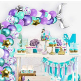 Golden Square Piece Confetti Balloon Set Ocean Theme Mermaid Party Balloon Decoration Set, Balloon Decoration Set