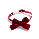 Velvet Bowknot Adjustable Pet Collar Cat Dog Rabbit Bow Tie Accessories, S 17-30cm Bowknot, S 17-30cm Bowknot With Bell