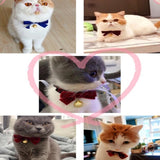 Velvet Bowknot Adjustable Pet Collar Cat Dog Rabbit Bow Tie Accessories, S 17-30cm Bowknot, S 17-30cm Bowknot With Bell