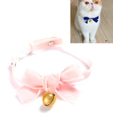 Velvet Bowknot Adjustable Pet Collar Cat Dog Rabbit Bow Tie Accessories, S 17-30cm Bowknot, S 17-30cm Bowknot With Bell