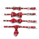 Snowflake Christmas Red Plaid Adjustable Pet Bow Tie Collar Bow Knot Cat Dog Collar, S 17-30cm Big Bowknot, S 17-30cm Small Bowknot, S 17-30cm Pointed Bowknot, S 17-30cm Tie, S 17-30cm Big Bowknot With Bell, S 17-30cm Small Bowknot With Bell