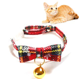 Snowflake Christmas Red Plaid Adjustable Pet Bow Tie Collar Bow Knot Cat Dog Collar, S 17-30cm Big Bowknot, S 17-30cm Small Bowknot, S 17-30cm Pointed Bowknot, S 17-30cm Tie, S 17-30cm Big Bowknot With Bell, S 17-30cm Small Bowknot With Bell