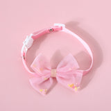 Pet Handmade Adjustable Cat Dog Bow Tie Collar, S 17-32cm Ball Bowknot, S 17-32cm Sequin Bowknot, S 17-32cm Pearl Flowers