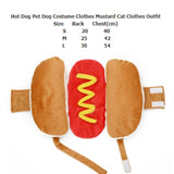 Funny Burger Pet Clothes Dogs Cat Fall Winter Hot Dog Pet Clothes, S, M, L