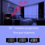 Three-color Projection Radio Alarm Clock USB Digital Alarm Clock Thermometer & Hygrometer, Three-color Projection