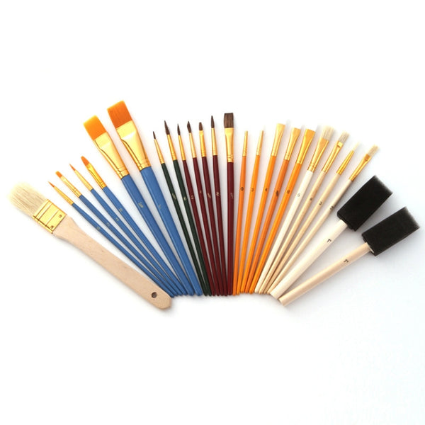 ZHU TING 25 PCS / Set Multifunctional Oil Paint Brush Gouache Watercolor Acrylic Paint Brush Student Painting Supplies, Watercolor Acrylic Paint Brush