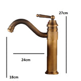 Single Hole Seated Copper Faucet Antique Basin Faucet, Single Hole Seated Copper Faucet