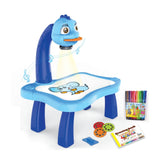 Smart Children Projection Painting Board Multifunctional Drawing Table Toy Set, Blue, Pink