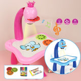 Smart Children Projection Painting Board Multifunctional Drawing Table Toy Set, Blue, Pink