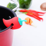 Small Pepper Shape Pot Lid Overflow Preventer Silicone Pot Lid Raised Anti Overflow Gadgets, Pepper