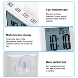 Waterproof Wall Clock LCD Bathroom Clock Kitchen Electronic Alarm Clock, Waterproof Wall Clock