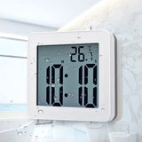 Waterproof Wall Clock LCD Bathroom Clock Kitchen Electronic Alarm Clock, Waterproof Wall Clock