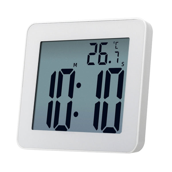 Waterproof Wall Clock LCD Bathroom Clock Kitchen Electronic Alarm Clock, Waterproof Wall Clock