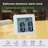 Waterproof Wall Clock LCD Bathroom Clock Kitchen Electronic Alarm Clock, Waterproof Wall Clock