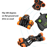 Remote Control Off-Road Tumbling Stunt Car Climbing Telescopic Deformation Toy Remote Control Car, Black Orange, Black Green