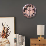 Simple Retro Imitation Wood Grain Three-dimensional Digital Round Wall Clock, Retro Imitation Wood Wall Clock