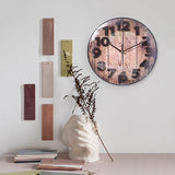 Simple Retro Imitation Wood Grain Three-dimensional Digital Round Wall Clock, Retro Imitation Wood Wall Clock