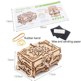 Wooden Machinery Antique Box DIY Gift Gear Rotating Model 3D Assembly Puzzle Educational Toy, Wooden Machinery Antique Box