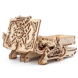 Wooden Machinery Antique Box DIY Gift Gear Rotating Model 3D Assembly Puzzle Educational Toy, Wooden Machinery Antique Box