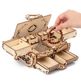 Wooden Machinery Antique Box DIY Gift Gear Rotating Model 3D Assembly Puzzle Educational Toy, Wooden Machinery Antique Box