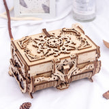 Wooden Machinery Antique Box DIY Gift Gear Rotating Model 3D Assembly Puzzle Educational Toy, Wooden Machinery Antique Box