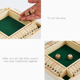 Four-Sided Digital Flop Game Party Interaction Children Educational Leisure Board Game Adult Decompression Wooden Toys, Green, Brown