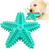 Starfish Voice Pet Dog Toy Molar Stick Leaking Food Dog Toothbrush, Lake Blue, Yellow, Green