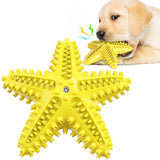 Starfish Voice Pet Dog Toy Molar Stick Leaking Food Dog Toothbrush, Lake Blue, Yellow, Green