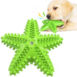 Starfish Voice Pet Dog Toy Molar Stick Leaking Food Dog Toothbrush, Lake Blue, Yellow, Green