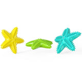 Starfish Voice Pet Dog Toy Molar Stick Leaking Food Dog Toothbrush, Lake Blue, Yellow, Green